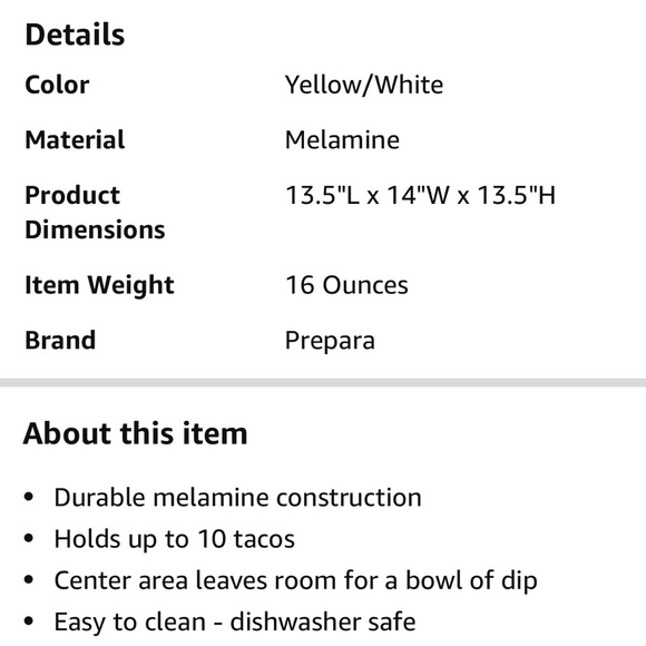 🌮 PREPARA- BEAUTIFUL TACO 🌮 HOLDER. HOLDS 10 TACOS. - Picture 8 of 8